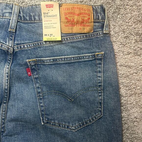 Levi’s 514 Straight Size 36x32 Regular Fit Jeans Pants Casual Men's Denim - Picture 3 of 7